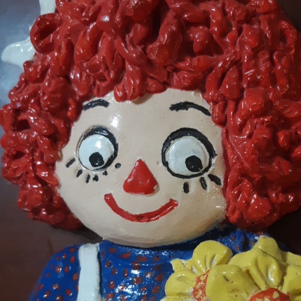 Raggedy Ann Wall Hanging Plaster Ceramic Vintage Creepy